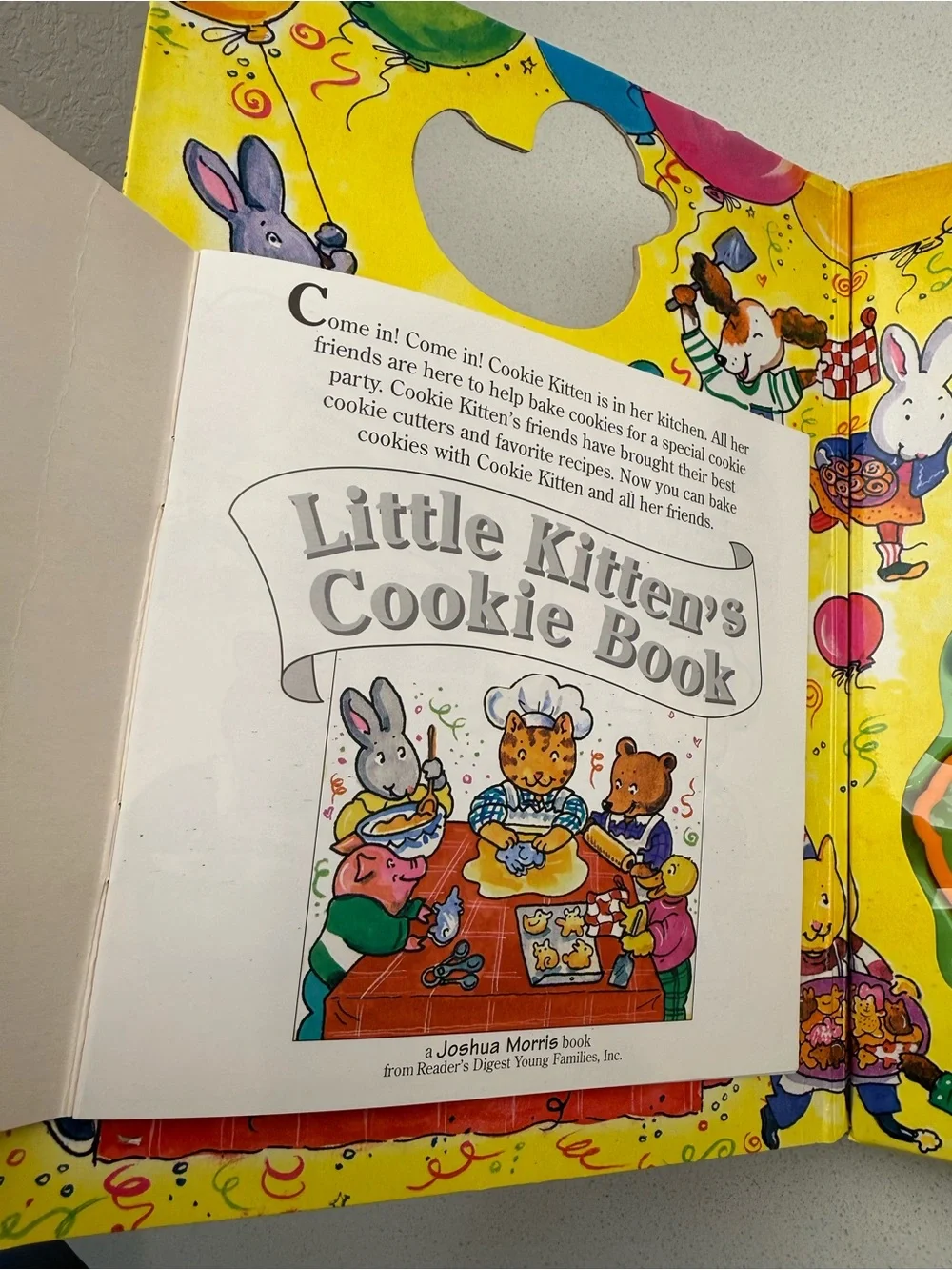 Vintage 90s Children's Cookie Cutter Set & Recipe Book Kitten's Cookie Party